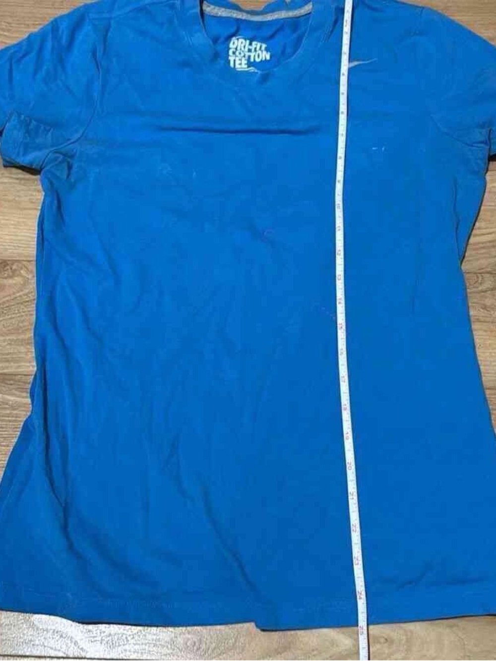 Nike Dri-FIT Cotton Tee in Blue with Silver Trim